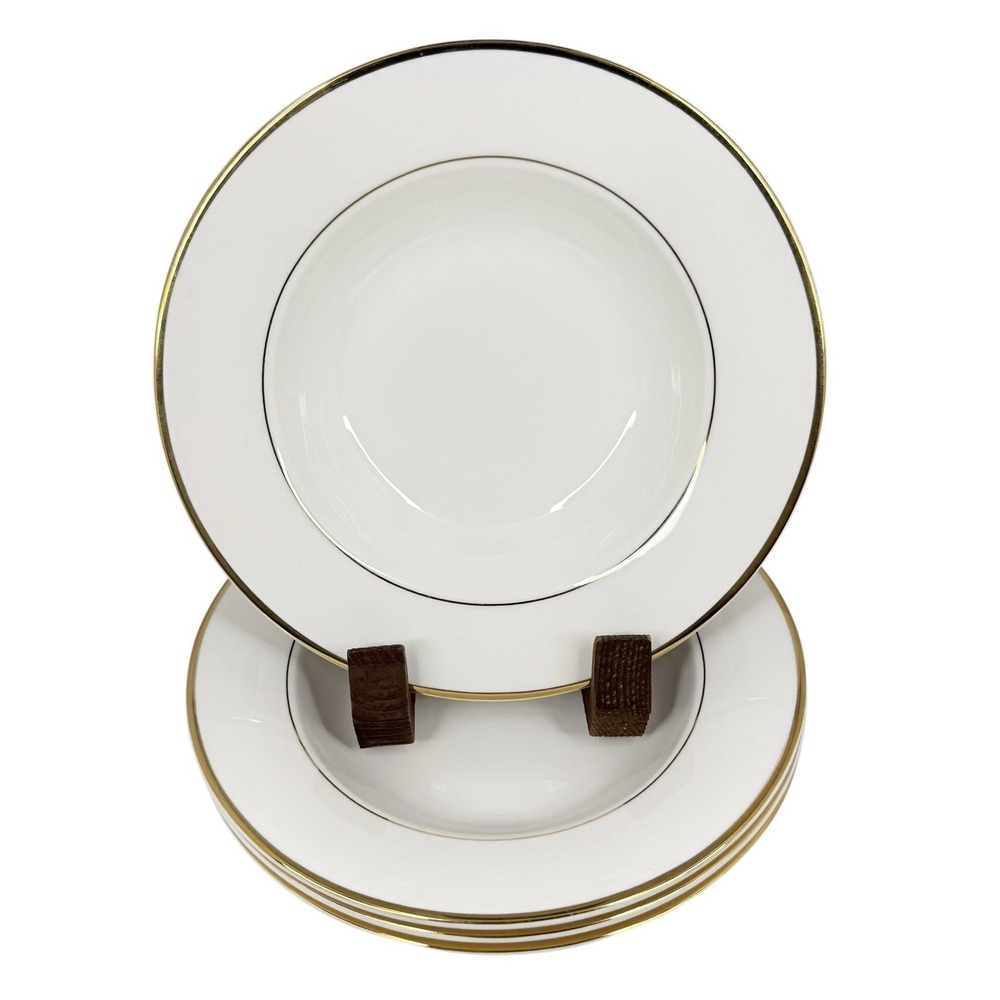 Mikasa Ultima HK 302 Cameo Gold 8-3/4" Rim Soup Bowl - New Set Of 4 Bowls